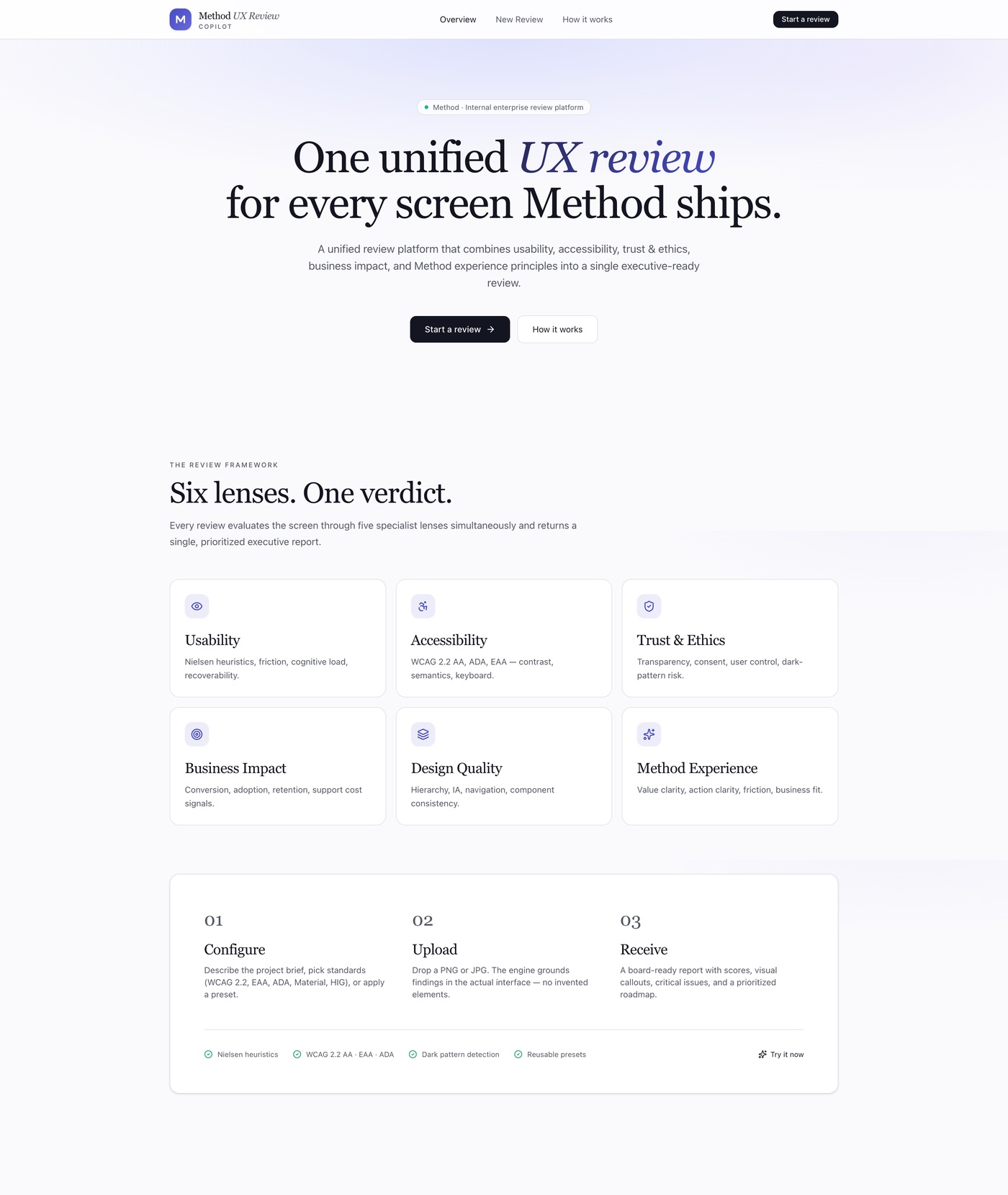 Review setup and product context.