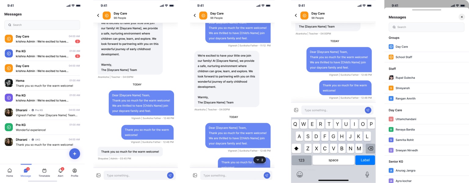 Messaging across the school community.