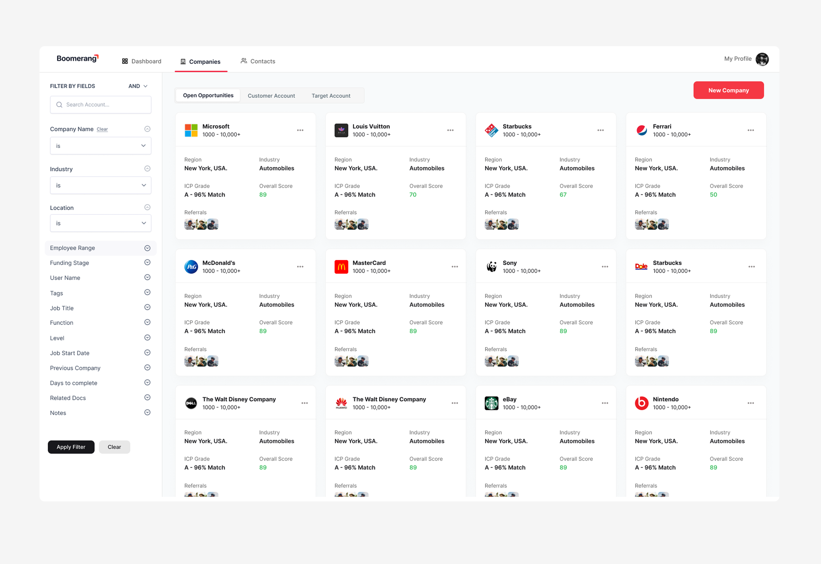 Boomerang AI sales intelligence and warm referrals