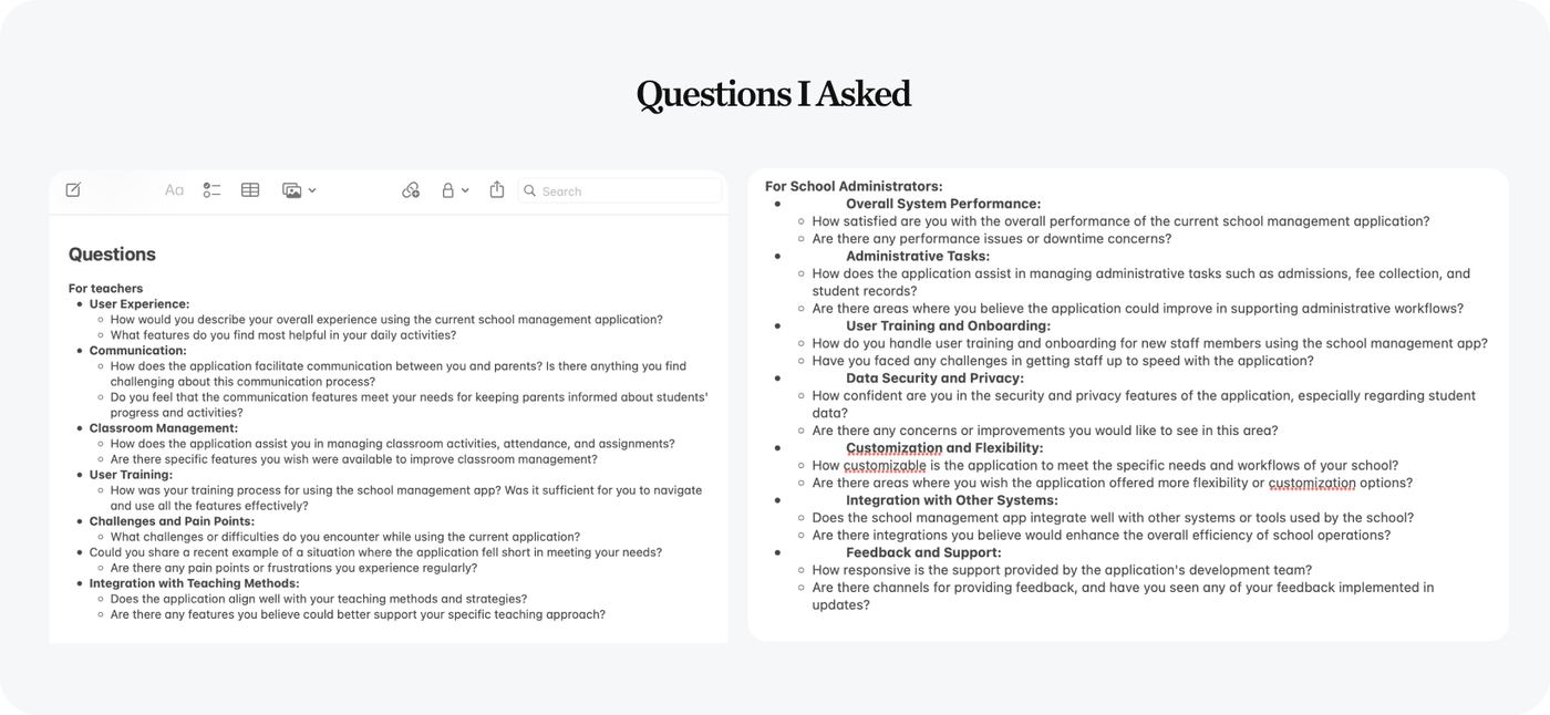 Basic clarifying questions gathered before building Scool Panda